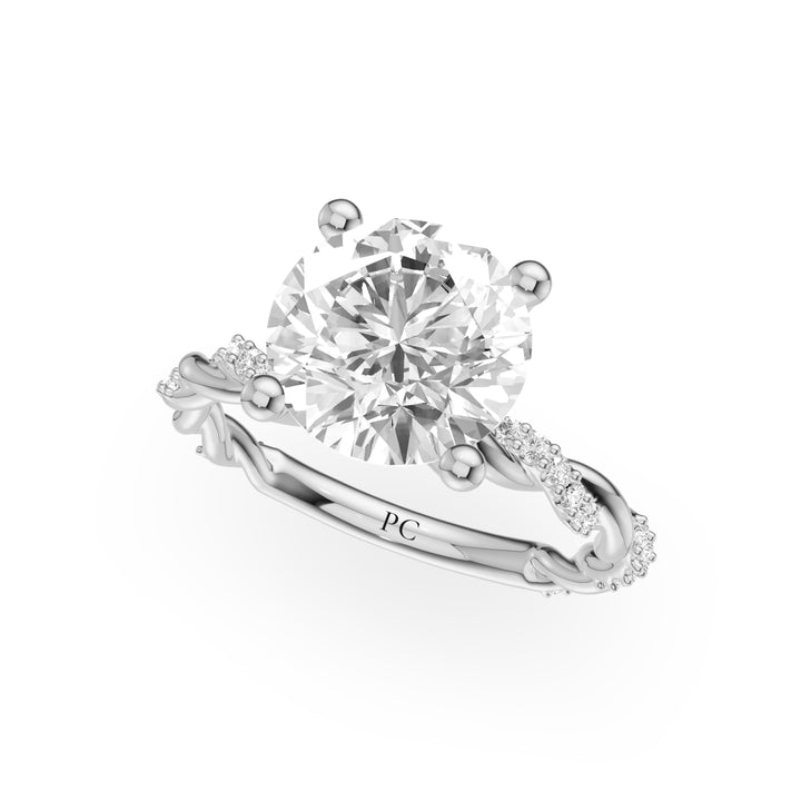 Kalista Twisted Single Pave Engagement Ring