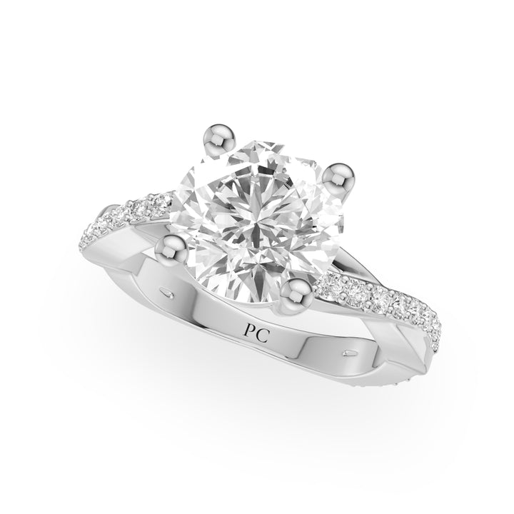 Auro Twisted Pave Engagement Ring