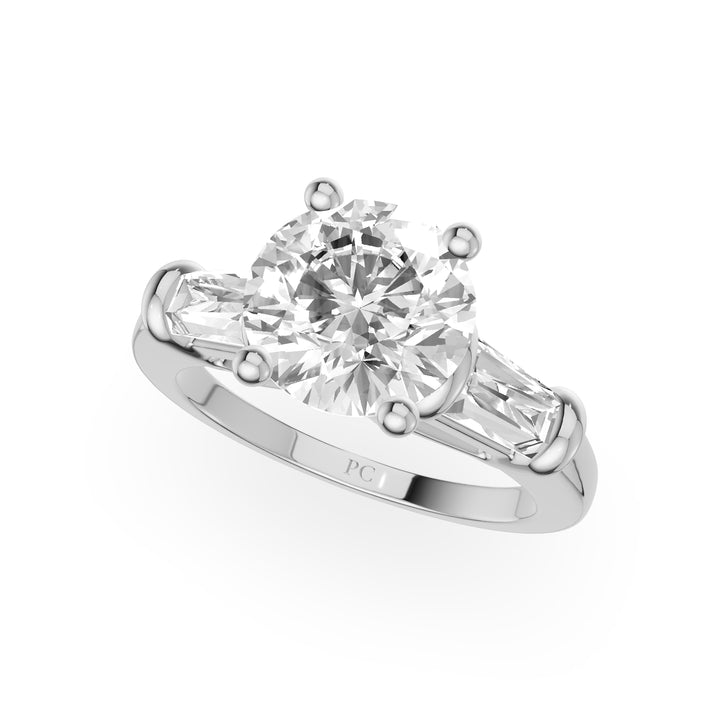 Thea Three Stone Trillion Engagement Ring