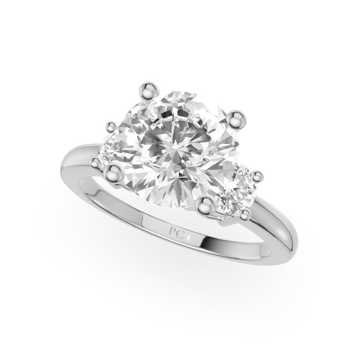 Jo Three Stone Ring Engagement Ring