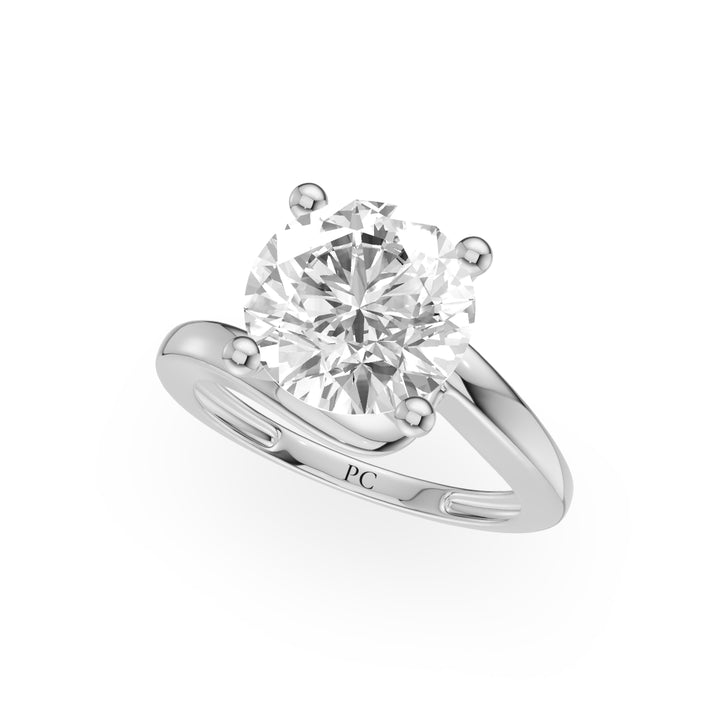 Bryan Twisted Solitaire Engagement Ring in Round White Gold
