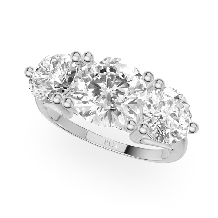 Charles Three Stone Hidden Halo Engagement Ring