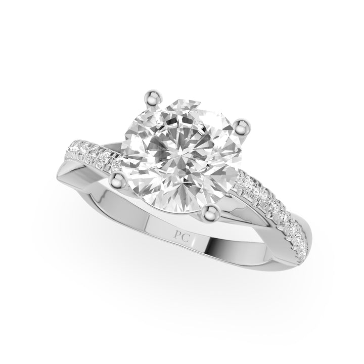August Twisted Pave Engagement Ring