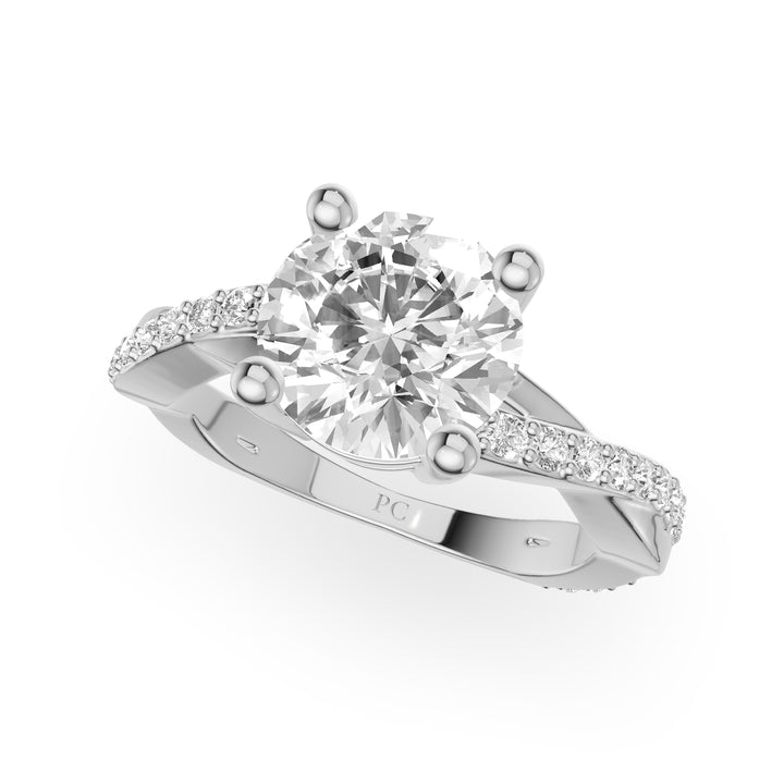 Auro Twisted Pave Engagement Ring