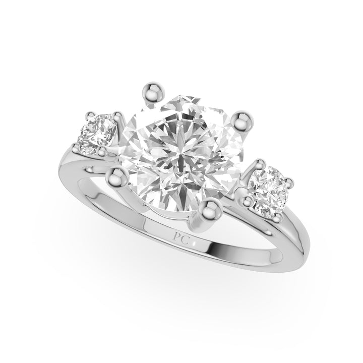 Drew Three Stone Emerald Engagement Ring
