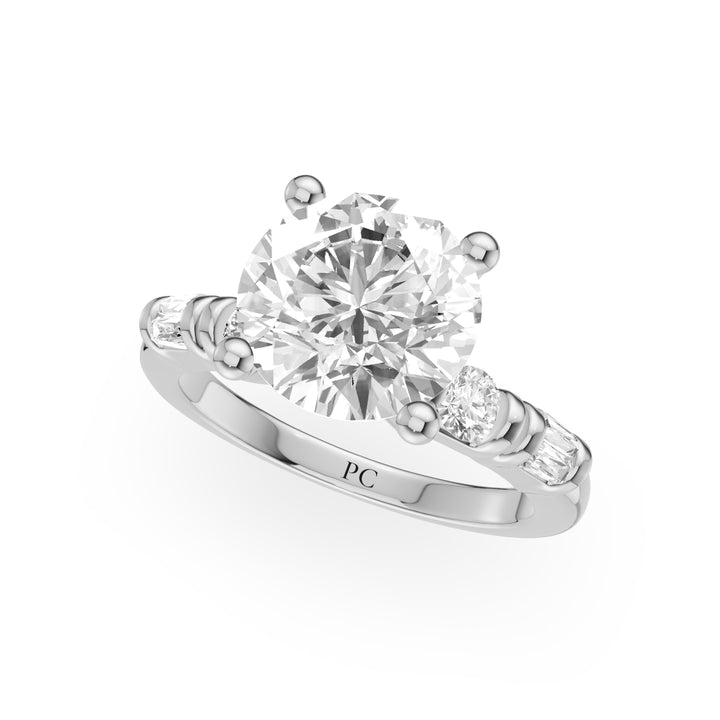 Donna Side Stone Engagement Ring