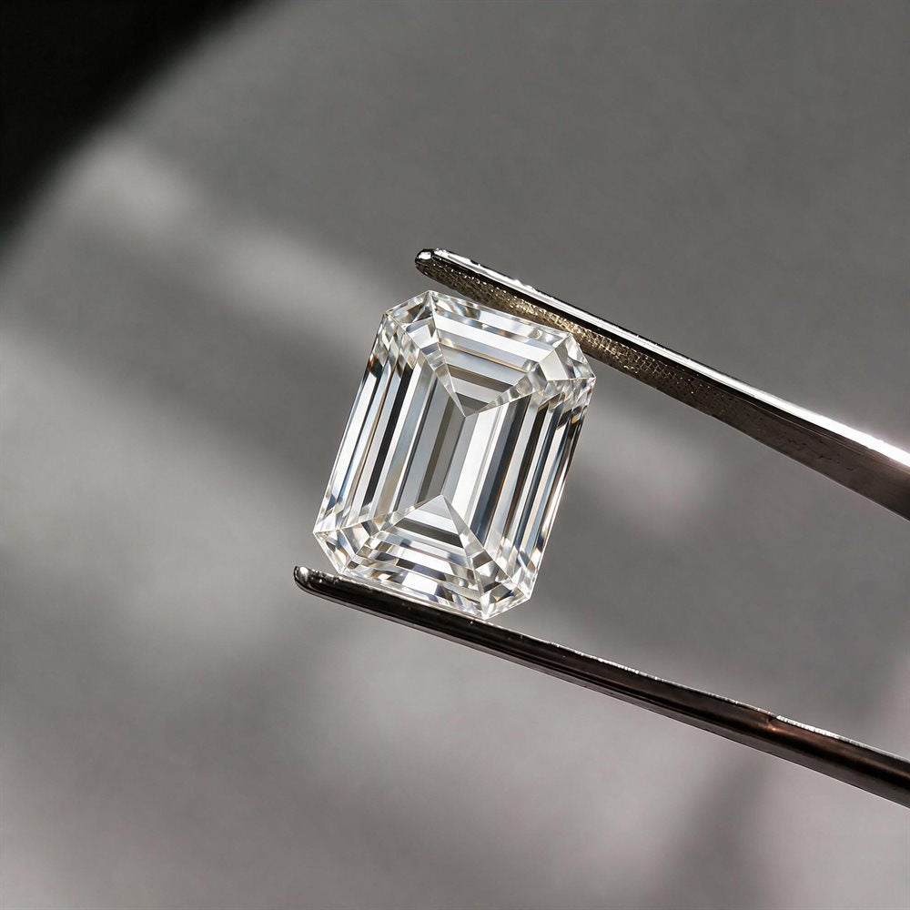 2CT Emerald Cut Moissanite D-F | VVS | NA Certified