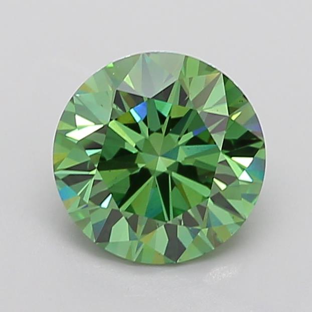 3.04CT Round Cut Coloured Lab Grown Diamond GREEN | VS2 | IGI Certified