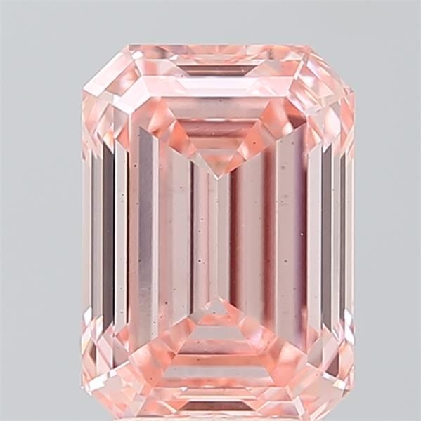 3.03CT Emerald Cut Coloured Lab Grown Diamond PINK | VS2 | IGI Certified
