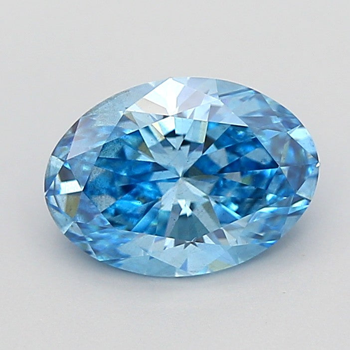 1.52CT Oval Cut Coloured Lab Grown Diamond BLUE | SI1 | IGI Certified