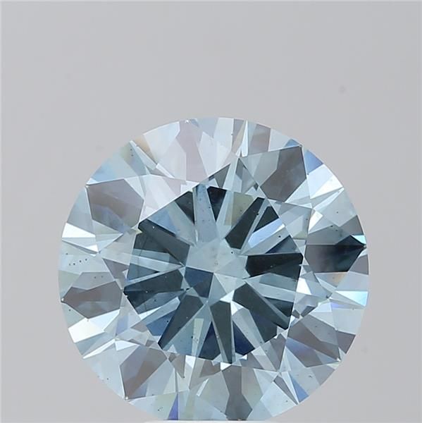 7.05CT Round Cut Coloured Lab Grown Diamond BLUE | SI1 | IGI Certified