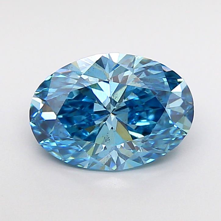 1.51CT Oval Cut Coloured Lab Grown Diamond BLUE | SI1 | IGI Certified