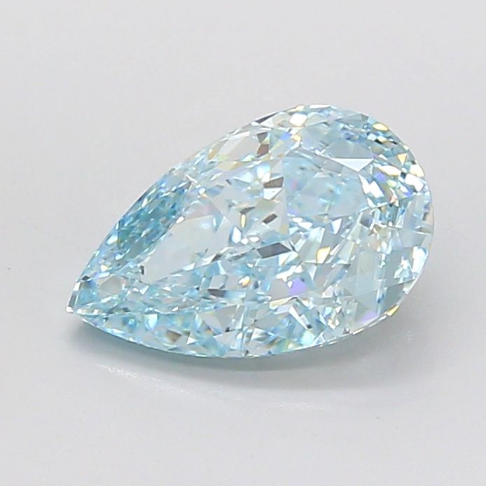 3.04CT Pear Cut Coloured Lab Grown Diamond BLUE | VS1 | IGI Certified