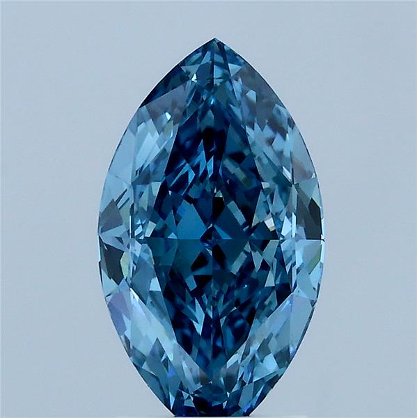 2.11CT Marquise Cut Coloured Lab Grown Diamond BLUE | VS1 | IGI Certified