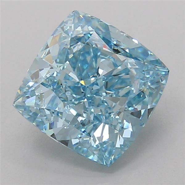 4.1CT Cushion Cut Coloured Lab Grown Diamond BLUE | VVS2 | IGI Certified