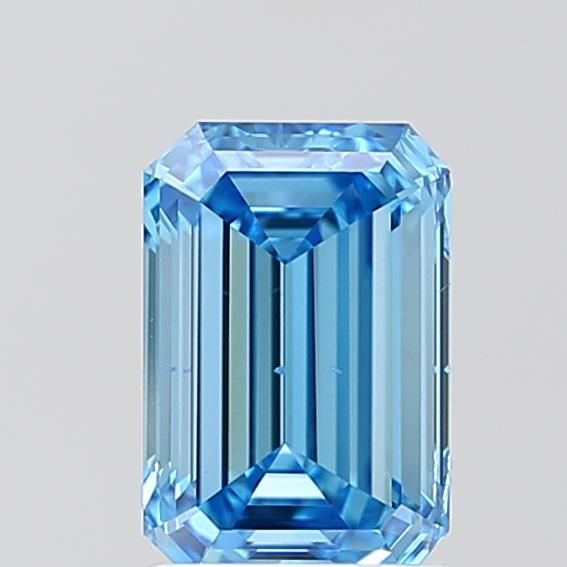 1.51CT Emerald Cut Coloured Lab Grown Diamond BLUE | VS2 | IGI Certified