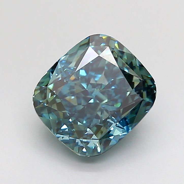 2.03CT Cushion Cut Coloured Lab Grown Diamond GREEN | VS2 | IGI Certified