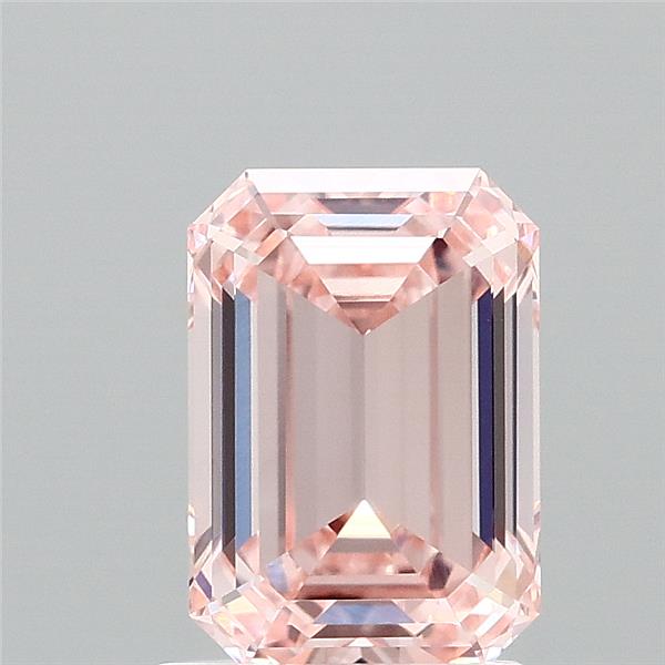 1.59CT Emerald Cut Coloured Lab Grown Diamond PINK | VVS2 | IGI Certified