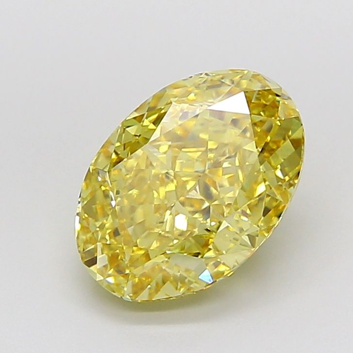4.05CT Oval Cut Coloured Lab Grown Diamond YELLOW | VS2 | IGI Certified