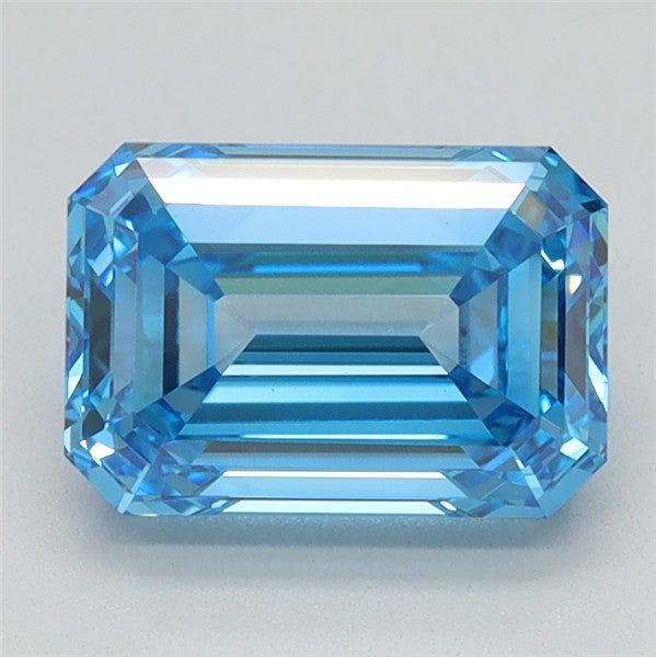 1.53CT Emerald Cut Coloured Lab Grown Diamond BLUE | VVS2 | IGI Certified