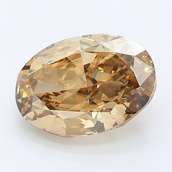 2.1CT Oval Cut Coloured Lab Grown Diamond YELLOW | VS1 | IGI Certified