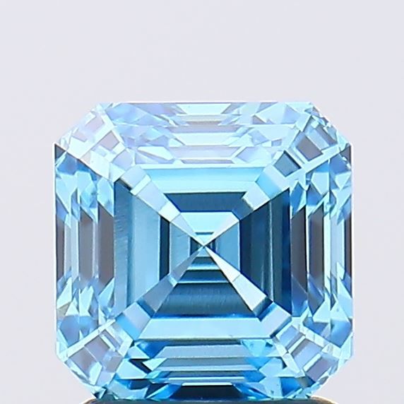 1.75CT Asscher Cut Coloured Lab Grown Diamond BLUE | VVS2 | IGI Certified