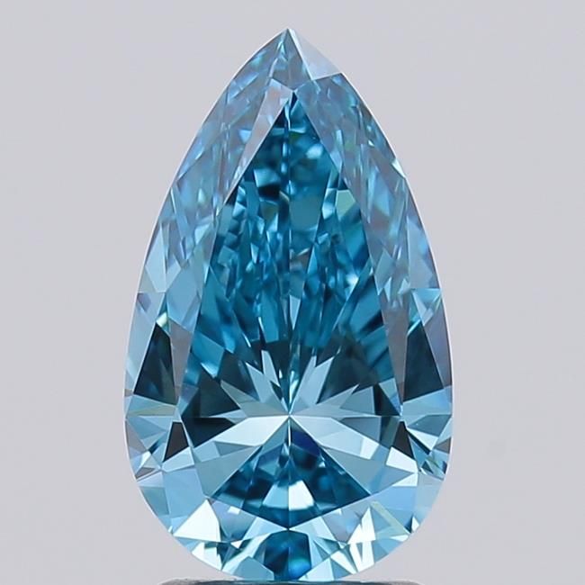 2CT Pear Cut Coloured Lab Grown Diamond BLUE | VVS2 | IGI Certified