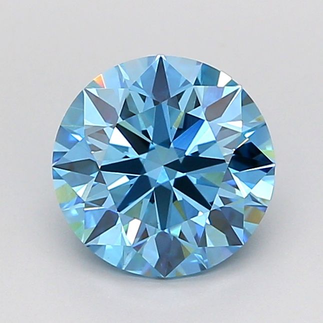 1.5CT Round Cut Coloured Lab Grown Diamond BLUE | VS1 | IGI Certified