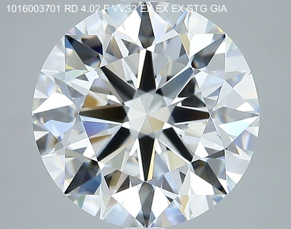4.02CT Round Cut Natural Diamond F | VVS2 | GIA Certified