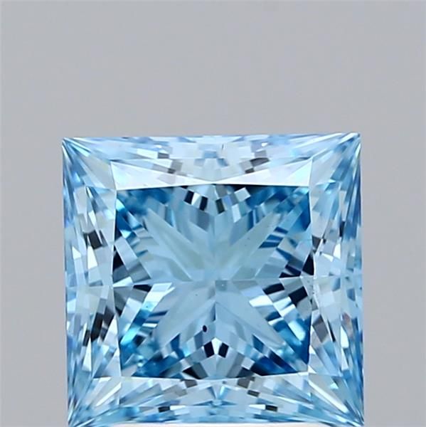 2.18CT Princess Cut Coloured Lab Grown Diamond BLUE | VS2 | IGI Certified