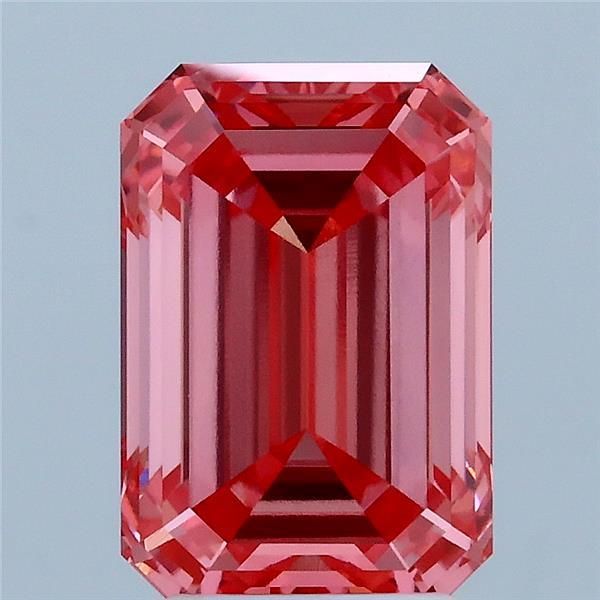 3.11CT Emerald Cut Coloured Lab Grown Diamond PINK | VVS2 | IGI Certified