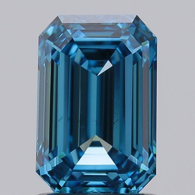 1.5CT Emerald Cut Coloured Lab Grown Diamond BLUE | VS1 | IGI Certified