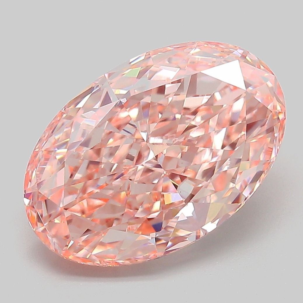 5.22CT Oval Cut Coloured Lab Grown Diamond PINK | VVS2 | IGI Certified