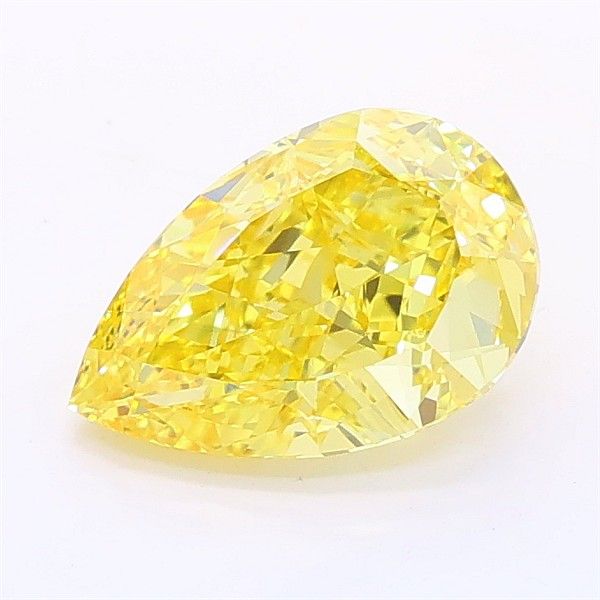 1.57CT Pear Cut Coloured Lab Grown Diamond YELLOW | VVS2 | IGI Certified