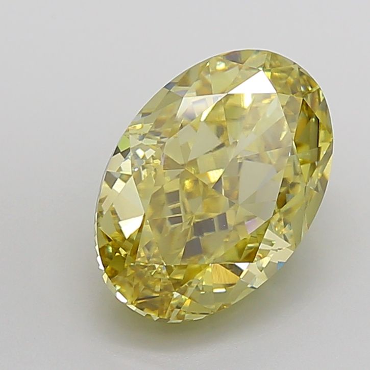 5.04CT Oval Cut Coloured Lab Grown Diamond YELLOW | VVS2 | IGI Certified