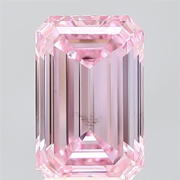 2.91CT Emerald Cut Coloured Lab Grown Diamond PINK | VS1 | IGI Certified
