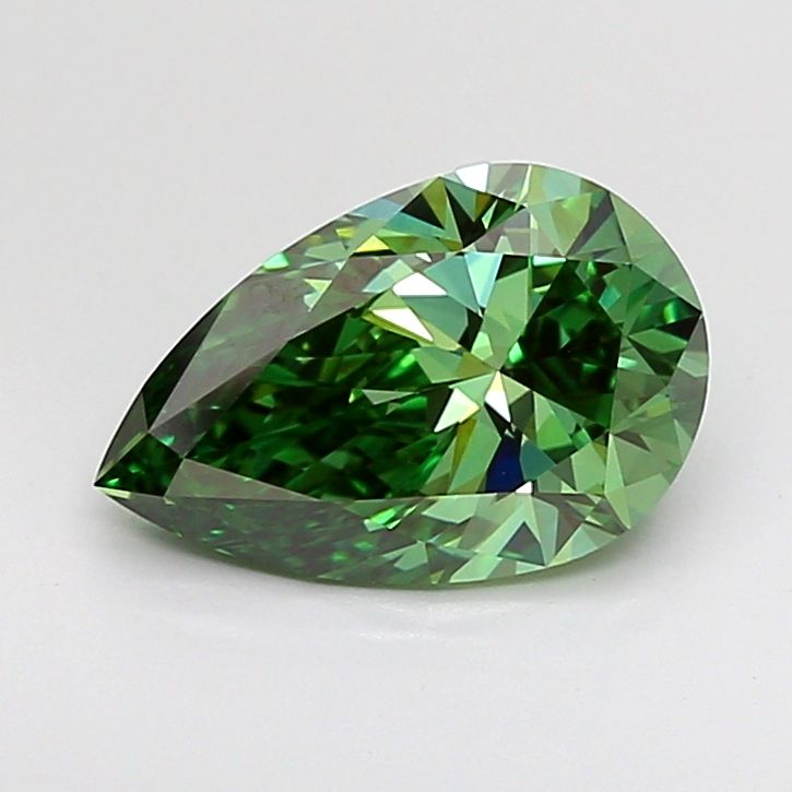 2.05CT Pear Cut Coloured Lab Grown Diamond GREEN | VVS2 | IGI Certified