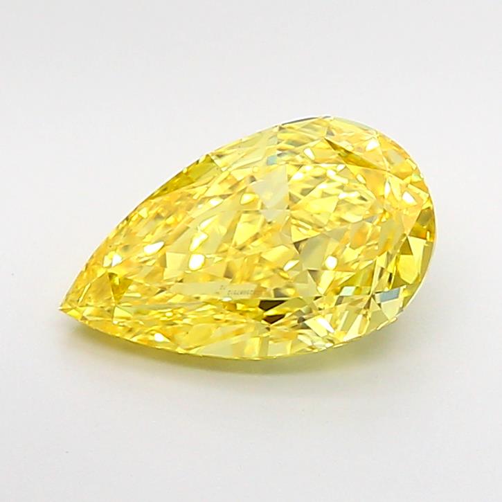 2.51CT Pear Cut Coloured Lab Grown Diamond YELLOW | VS1 | IGI Certified