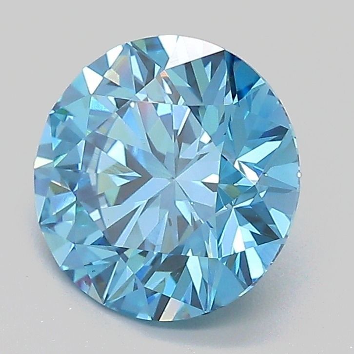 2.1CT Round Cut Coloured Lab Grown Diamond BLUE | VS2 | IGI Certified
