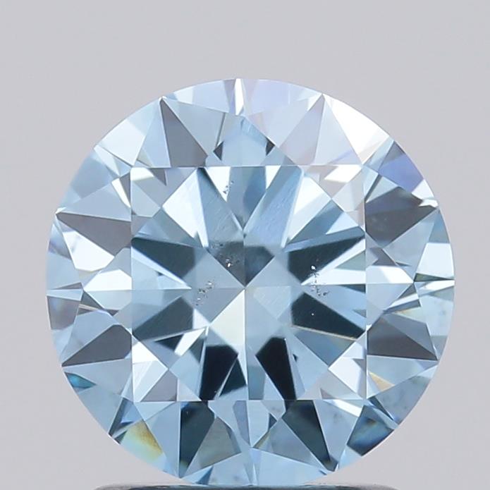 1.5CT Round Cut Coloured Lab Grown Diamond BLUE | VS2 | IGI Certified
