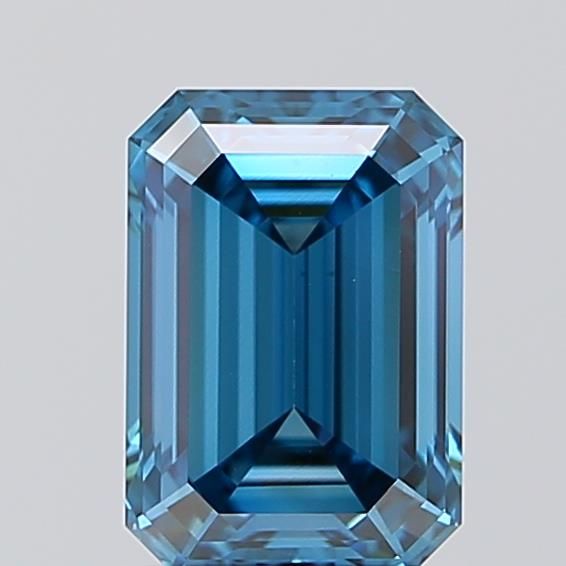 1.52CT Emerald Cut Coloured Lab Grown Diamond BLUE | VVS2 | IGI Certified