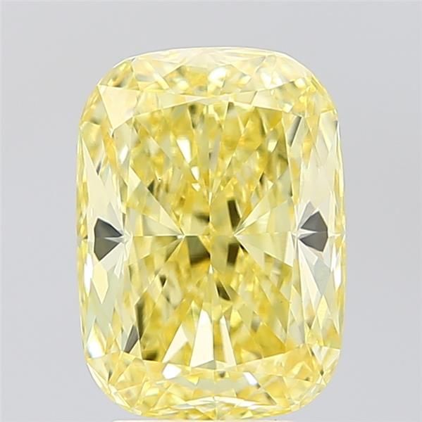 3.63CT Cushion Cut Coloured Lab Grown Diamond YELLOW | VVS2 | IGI Certified
