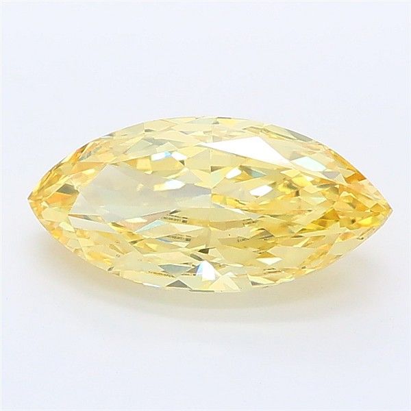 1.51CT Marquise Cut Coloured Lab Grown Diamond YELLOW | VS2 | IGI Certified